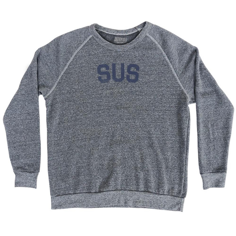 Sus Adult Tri-Blend Sweatshirt - Athletic Grey