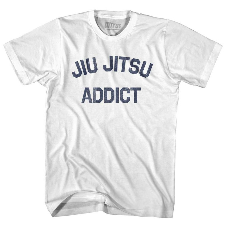 Jiu Jitsu Addict Adult Cotton T-shirt - White