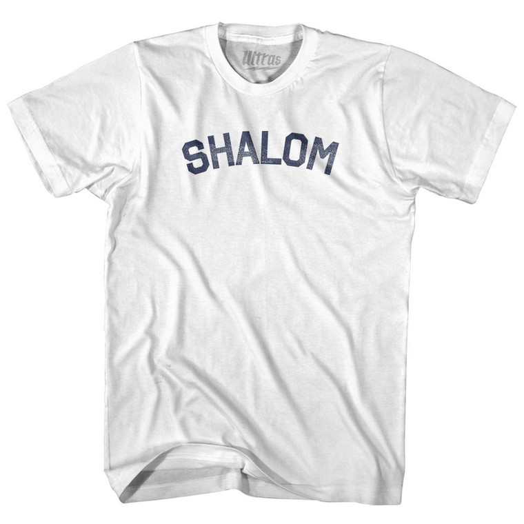 Shalom - Hello In Hebrew Adult Cotton T-shirt - White
