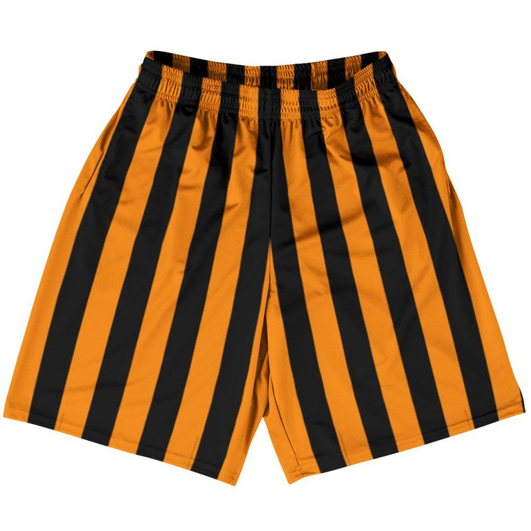Tennessee Orange & Black Vertical Stripe Basketball Practice Shorts Made In USA by Ultras Basketball