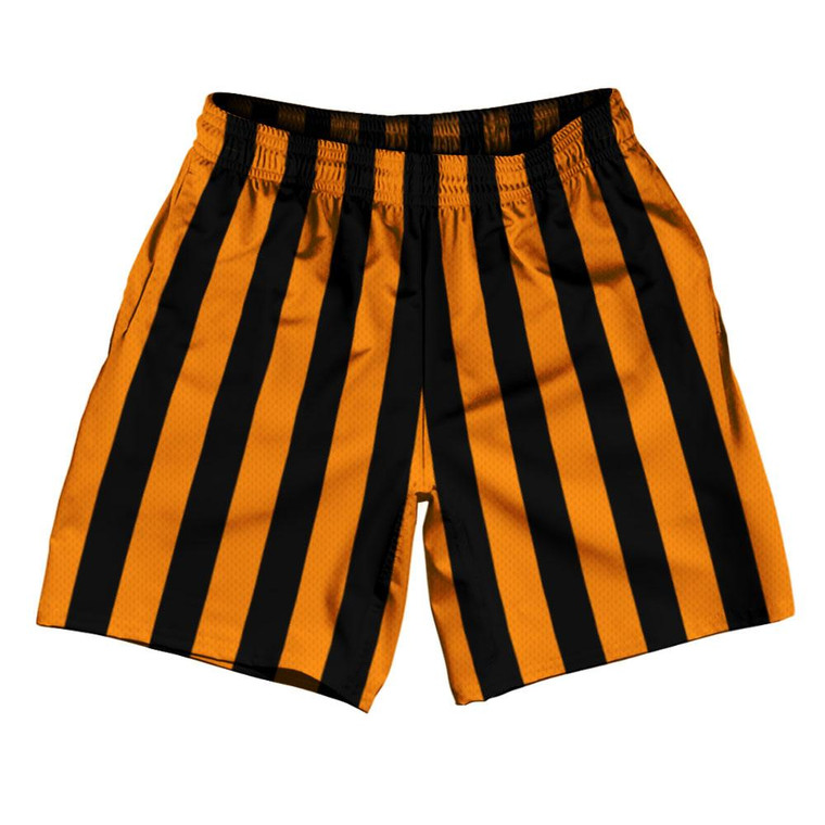 Tennessee Orange & Black Vertical Stripe Athletic Running Fitness Exercise Shorts 7" Inseam Shorts Made In USA by Ultras