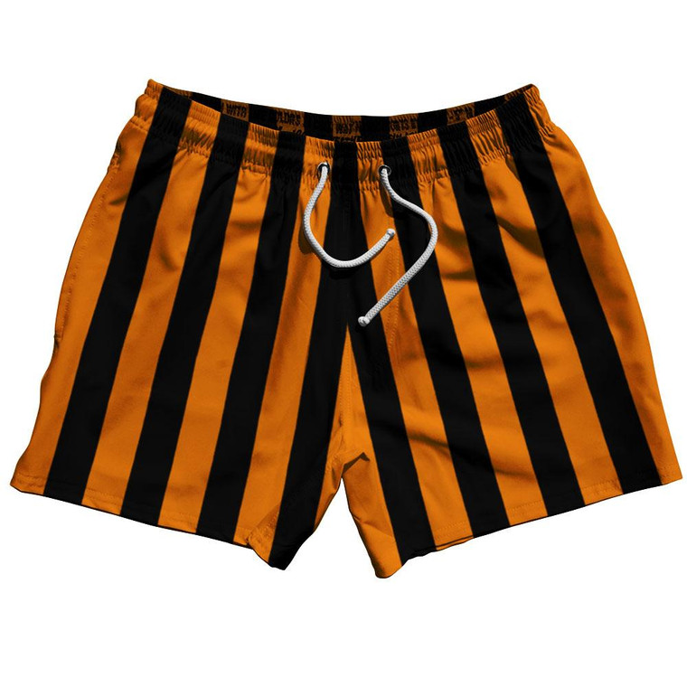 Tennessee Orange & Black Vertical Stripe 5" Swim Shorts Made in USA by Ultras