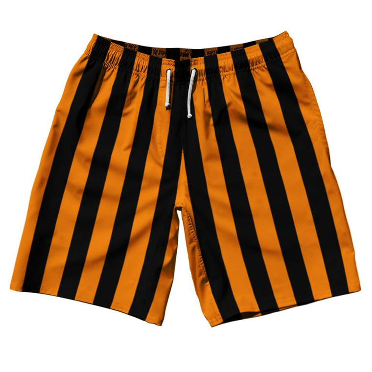 Tennessee Orange & Black Vertical Stripe 10" Swim Shorts Made in USA by Ultras