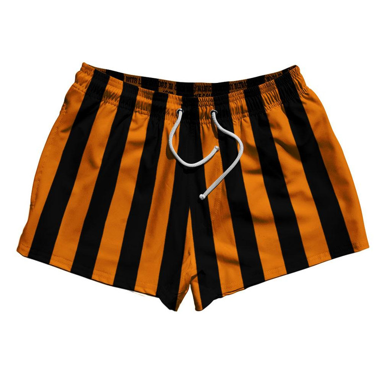 Tennessee Orange & Black Vertical Stripe 2.5" Swim Shorts Made in USA by Ultras