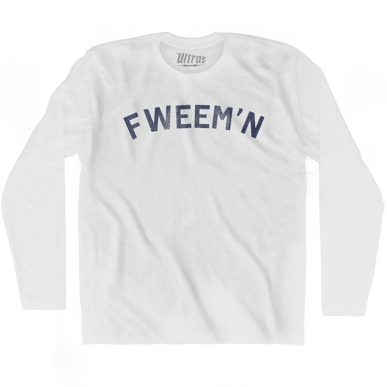 Fweemn Adult Cotton Long Sleeve T-shirt - White