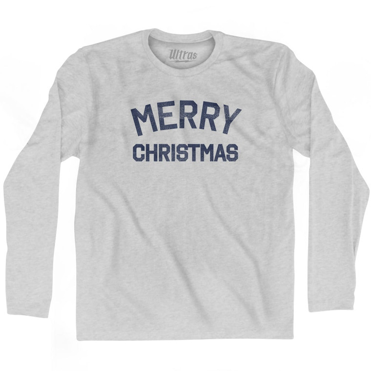 Merry Christmas Adult Cotton Long Sleeve T-shirt by Ultras