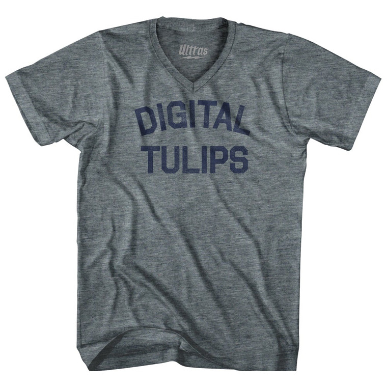 Digital Tulips Adult Tri-Blend V-Neck T-Shirt by Ultras