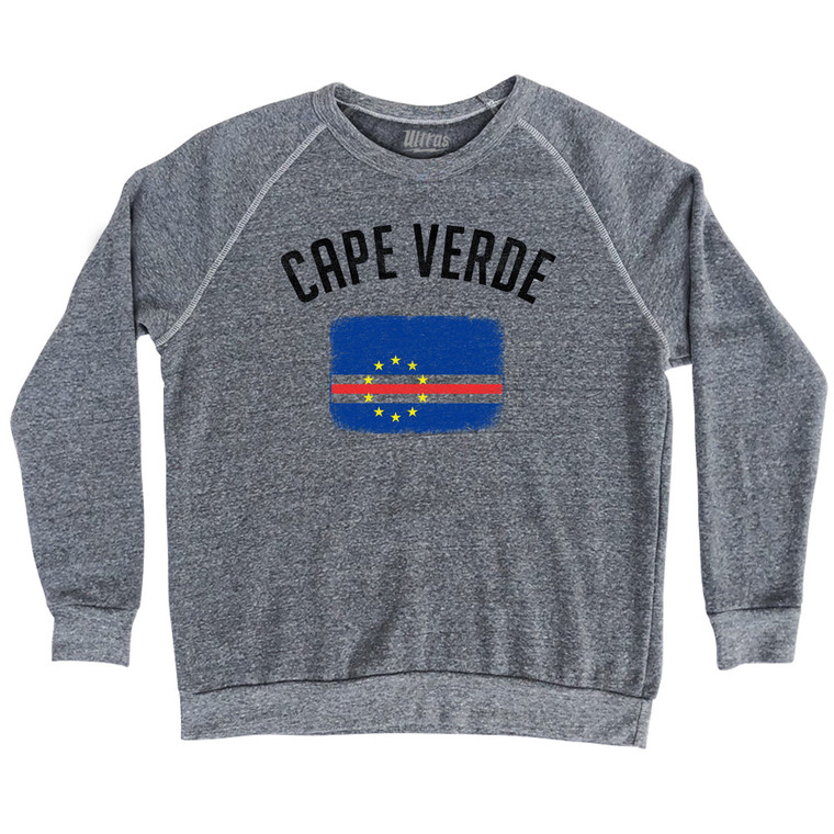 Cape Verde Country Flag Heritage Adult Tri-Blend Sweatshirt by Ultras