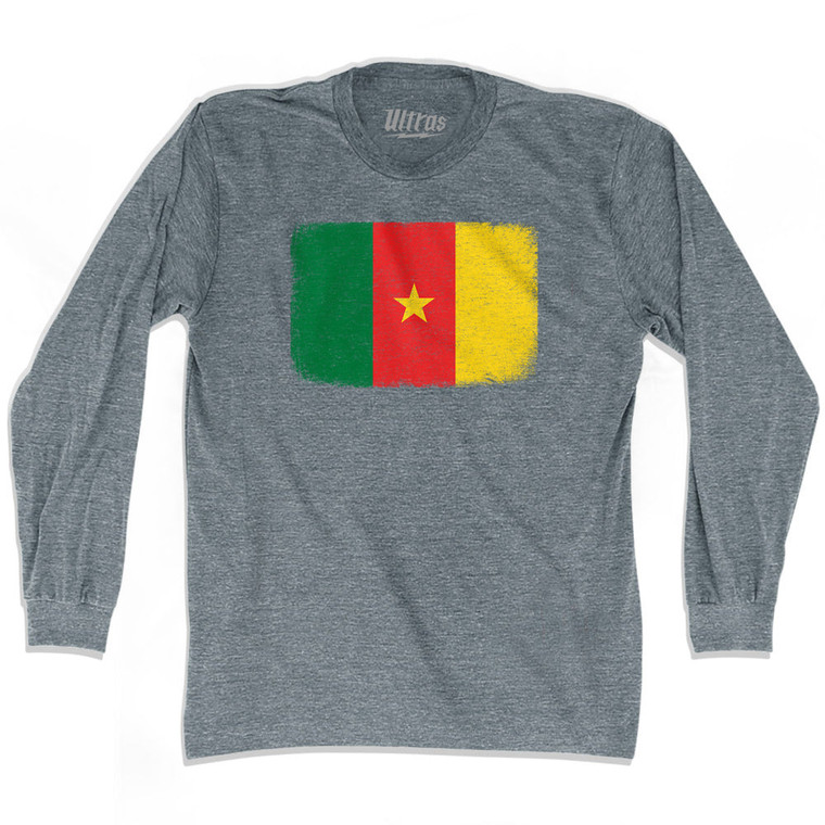 Cameroon Country Flag Adult Tri-Blend Long Sleeve T-Shirt by Ultras