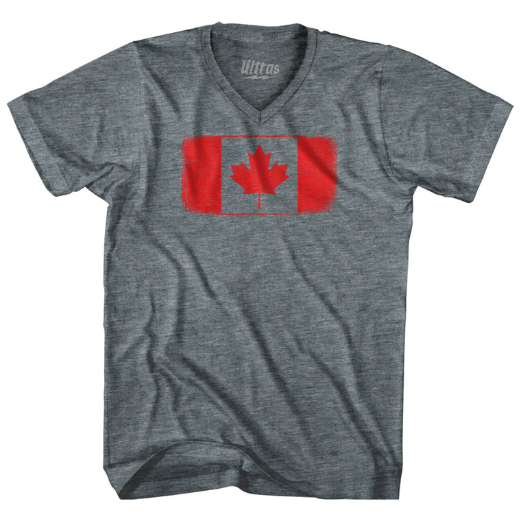 Canada Country Flag Tri-Blend V-Neck Womens Junior Cut T-Shirt by Ultras