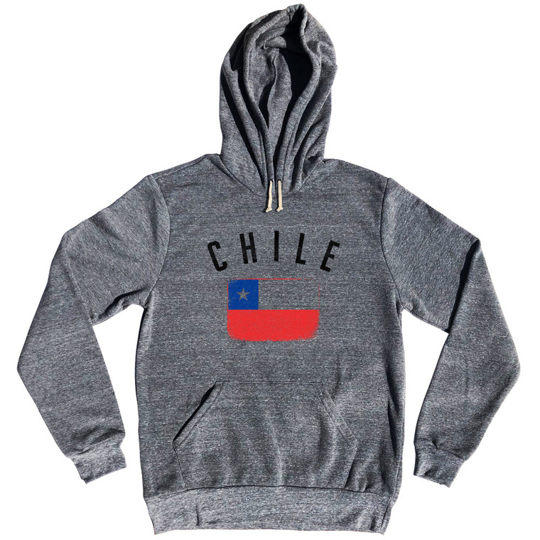 Chile Country Flag Heritage Tri-Blend Hoodie by Ultras