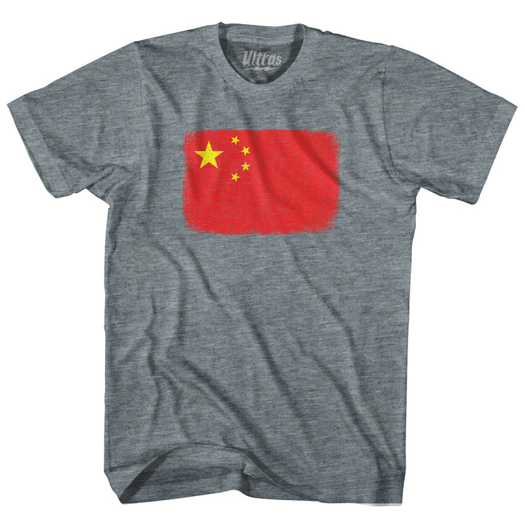 China Country Flag Adult Tri-Blend T-Shirt by Ultras