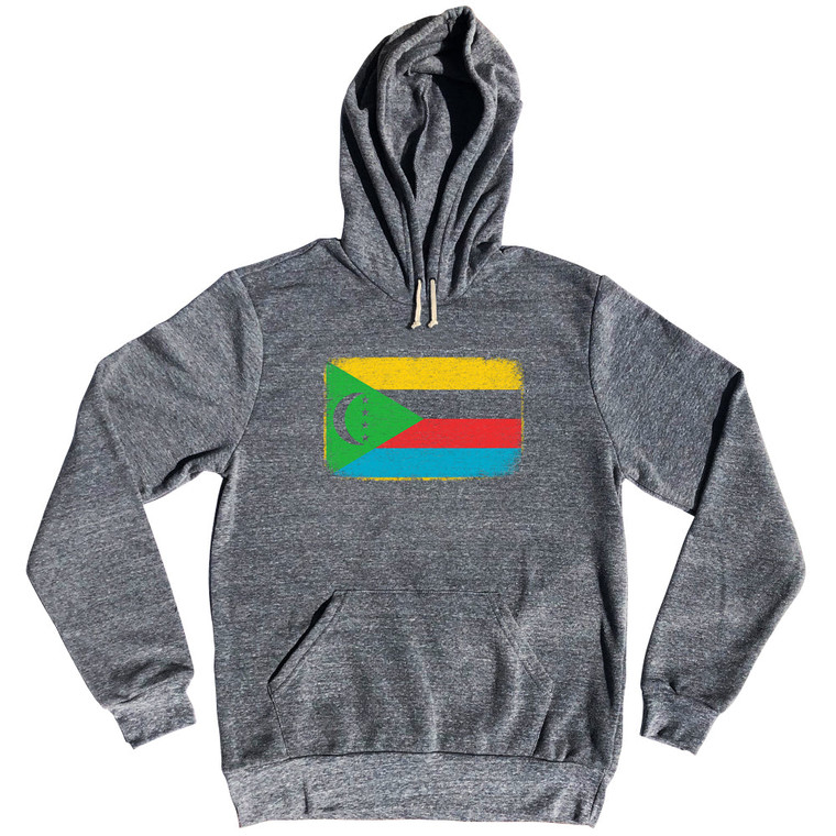 Comoros Country Flag Tri-Blend Hoodie by Ultras