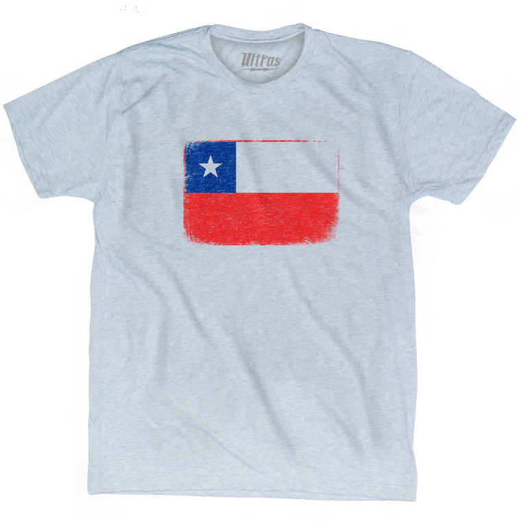 Chile Country Flag Adult Tri-Blend T-Shirt by Ultras