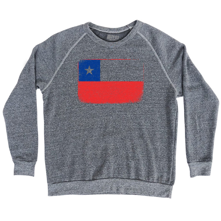 Chile Country Flag Adult Tri-Blend Sweatshirt by Ultras