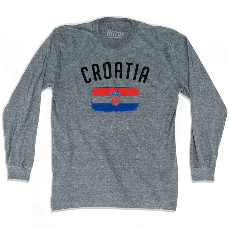Croatia Country Flag Heritage Adult Tri-Blend Long Sleeve T-Shirt by Ultras
