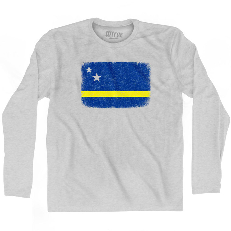 Curacao Country Flag Adult Cotton Long Sleeve T-Shirt by Ultras