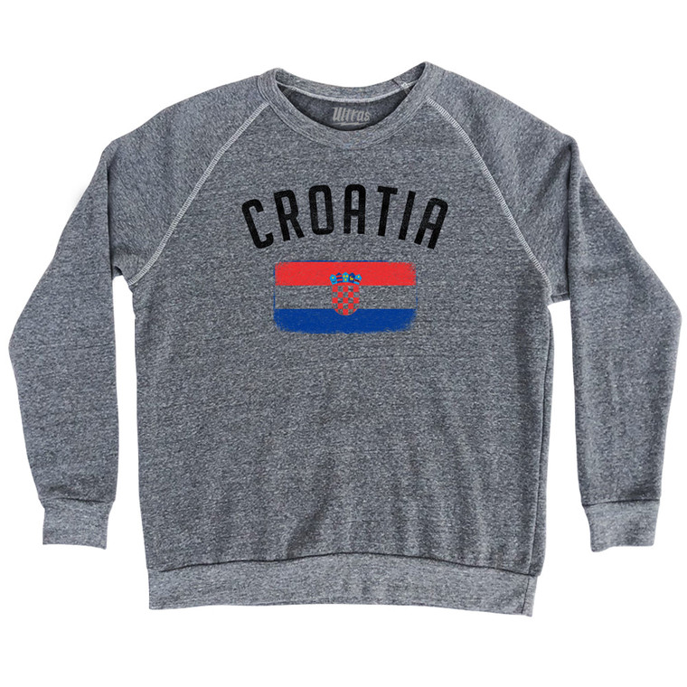 Croatia Country Flag Heritage Adult Tri-Blend Sweatshirt by Ultras