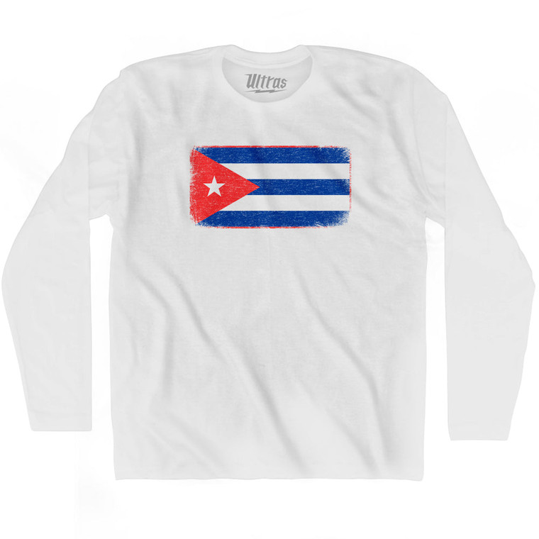 Cuba Country Flag Adult Cotton Long Sleeve T-Shirt by Ultras