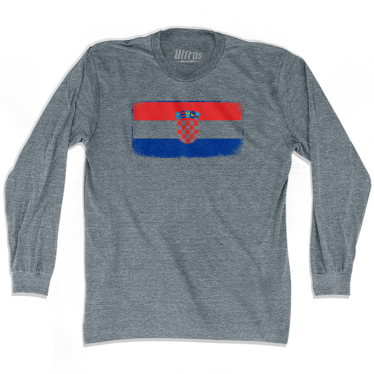 Croatia Country Flag Adult Tri-Blend Long Sleeve T-Shirt by Ultras