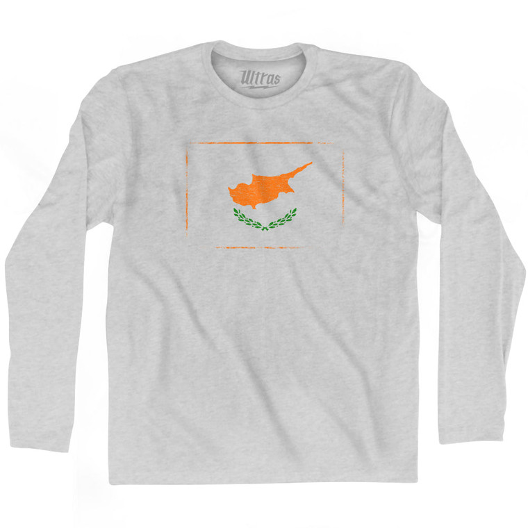 Cyprus Country Flag Adult Cotton Long Sleeve T-Shirt by Ultras