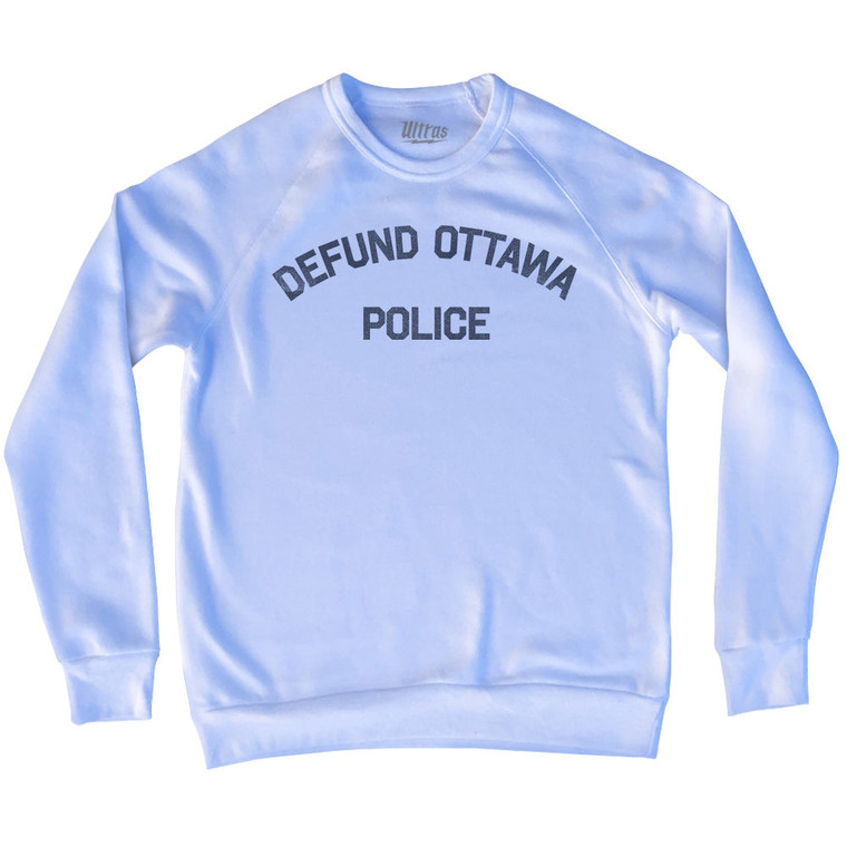 Defund Ottawa Police Adult Tri-Blend Sweatshirt - White