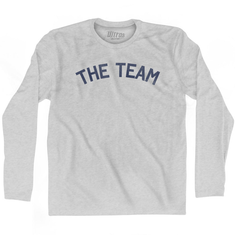 The Team Adult Cotton Long Sleeve T-shirt - Grey Heather