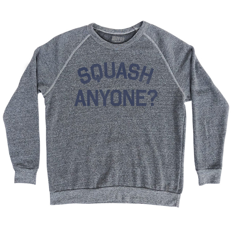 Squash Anyone Adult Tri-Blend Sweatshirt - Athletic Grey