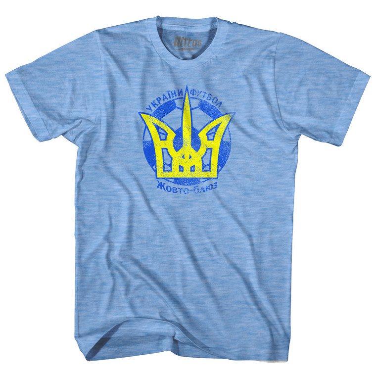 Ukraine Yellow And Blue Soccer Crest Adult Tri-Blend T-shirt by Ultras