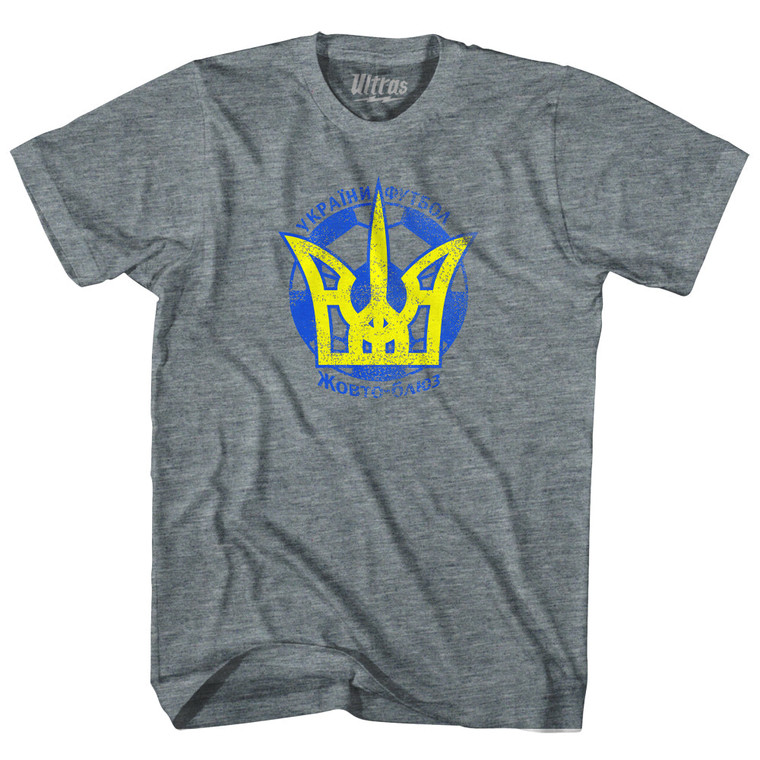 Ukraine Yellow And Blue Soccer Crest Adult Tri-Blend T-shirt by Ultras