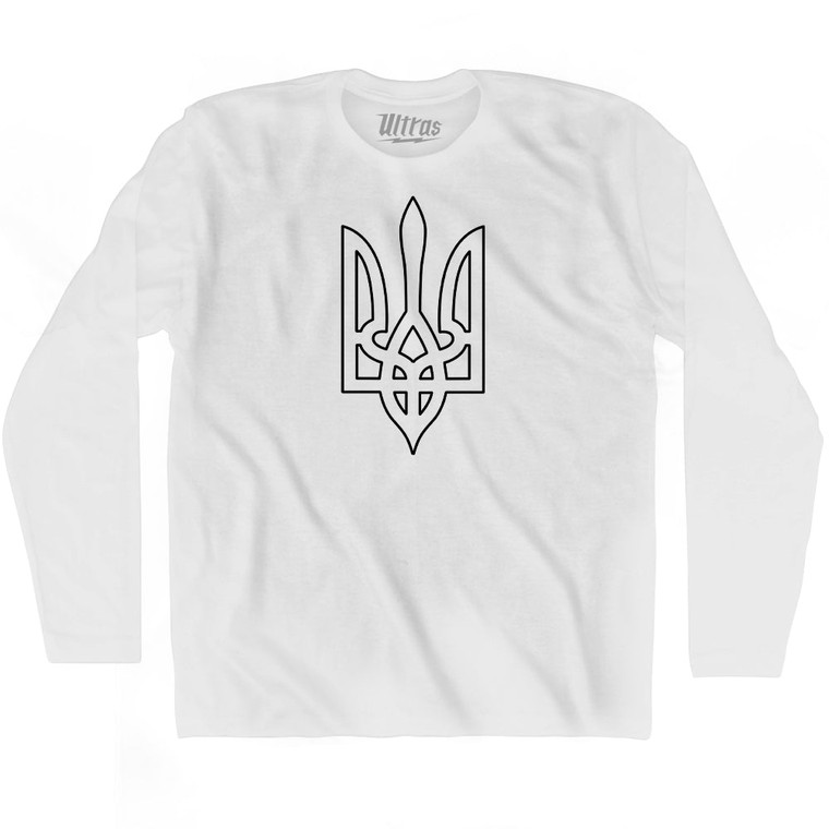 Ukraine Black Coat of Arms Adult Cotton Long Sleeve T-shirt by Ultras