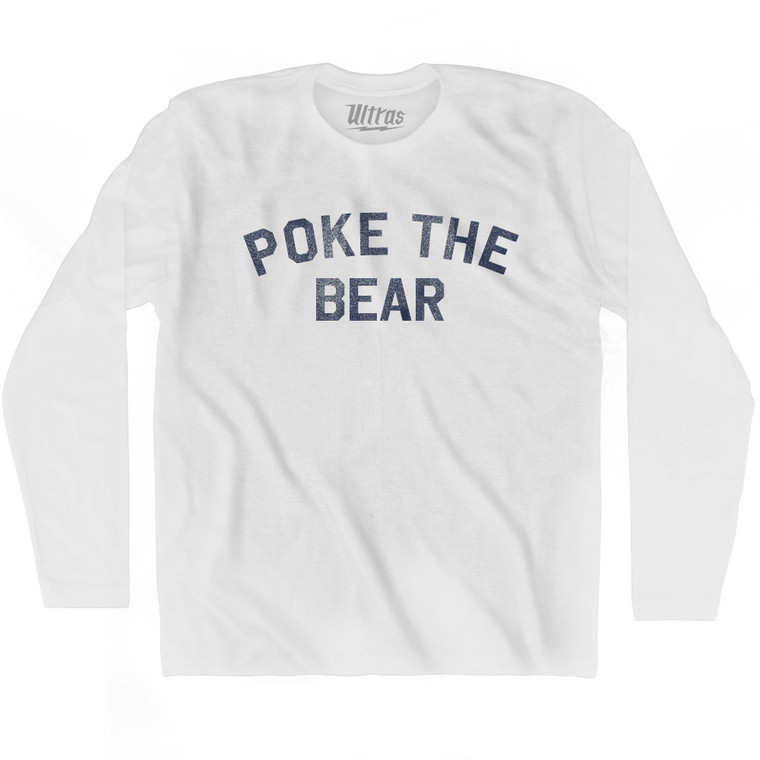 Poke The Bear Adult Cotton Long Sleeve T-shirt - White