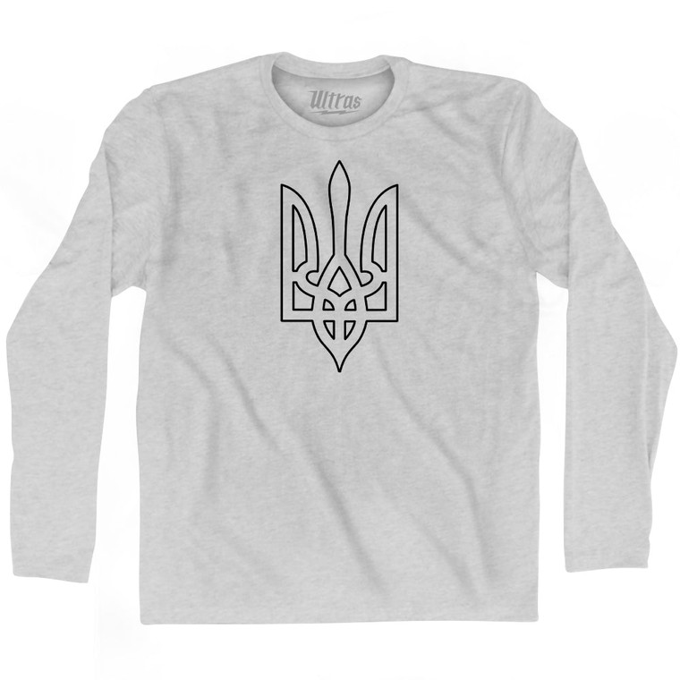 Ukraine Black Coat of Arms Adult Cotton Long Sleeve T-shirt by Ultras