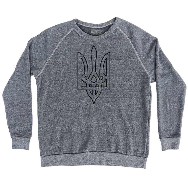 Ukraine Black Coat of Arms Adult Tri-Blend Sweatshirt by Ultras