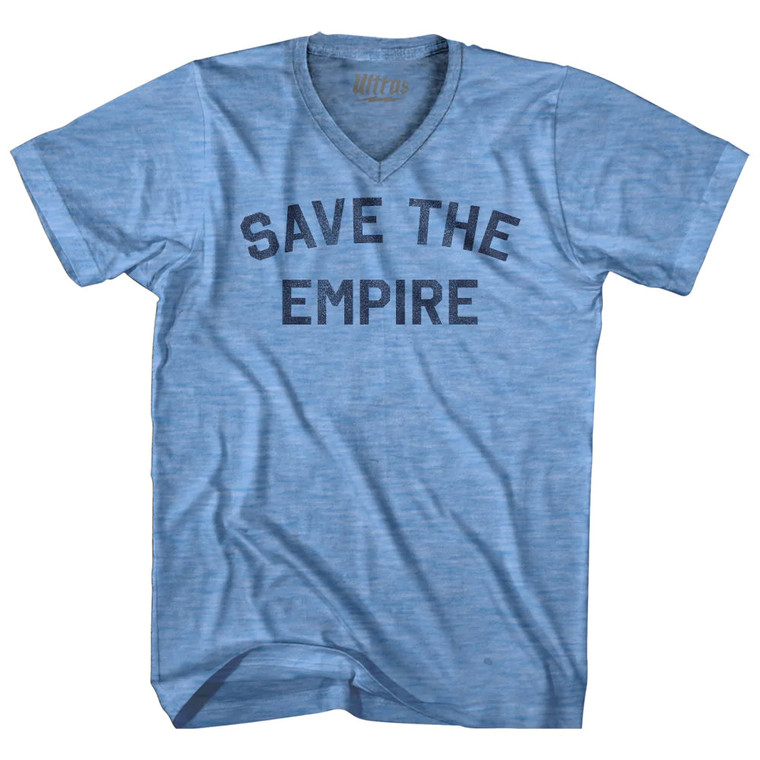Save The Empire Adult Tri-Blend V-neck T-shirt - Athletic Blue