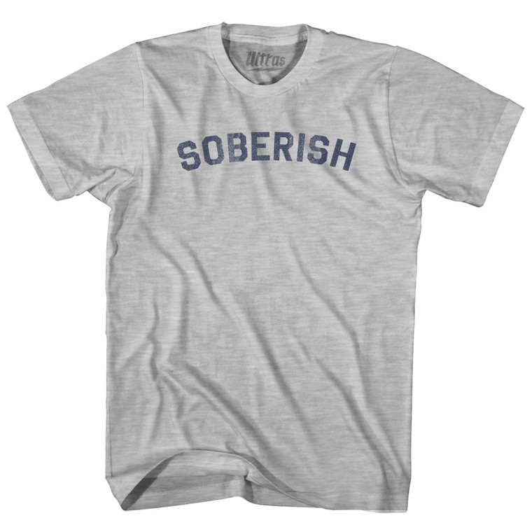 Soberish Womens Cotton Junior Cut T-Shirt - Grey Heather