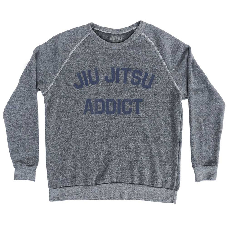 Jiu Jitsu Addict Adult Tri-Blend Sweatshirt - Athletic Grey