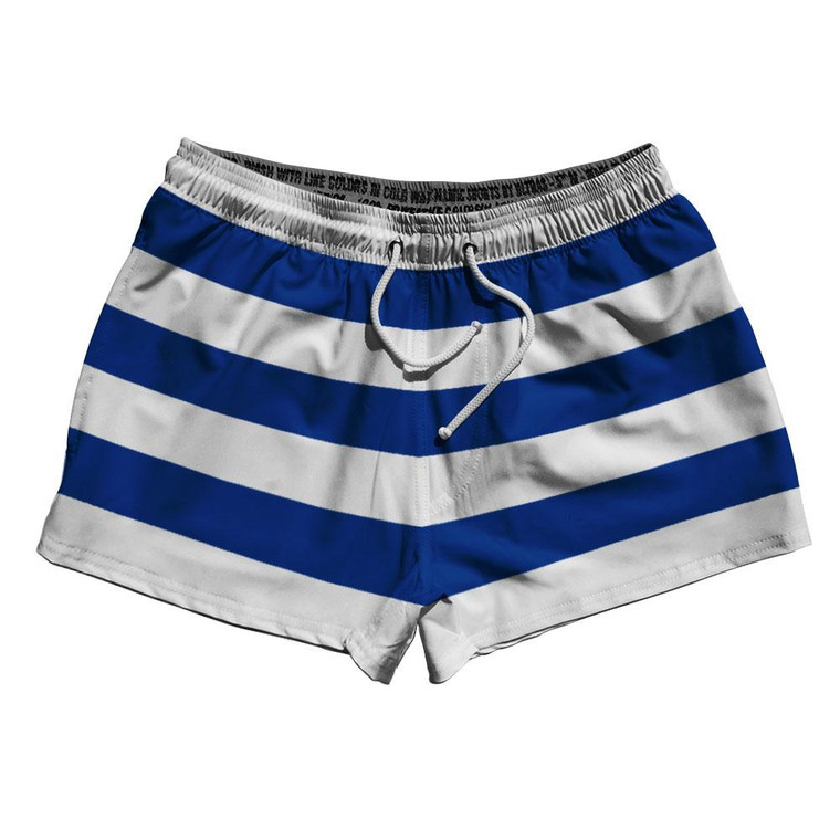 Royal Blue & White Horizontal Stripe 2.5" Swim Shorts Made in USA by Ultras