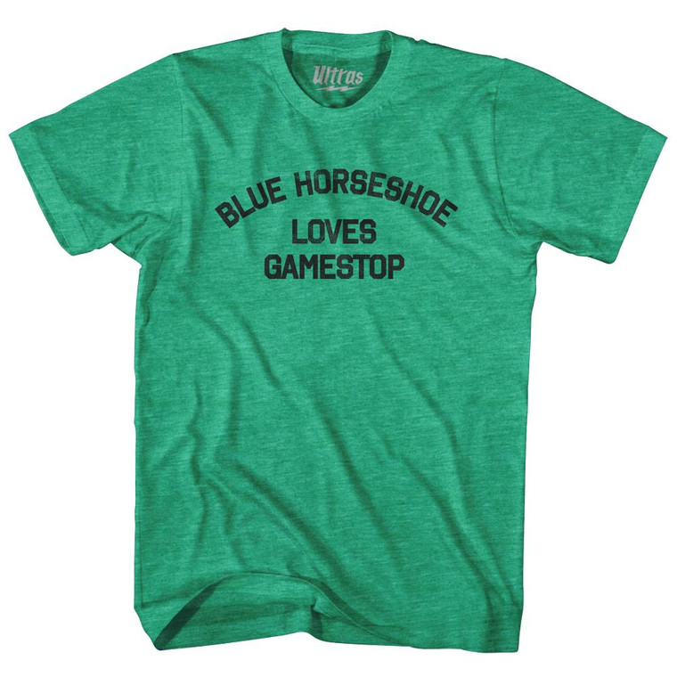 Blue Horseshoe Loves Gamestop Adult Tri-Blend T-Shirt by Ultras