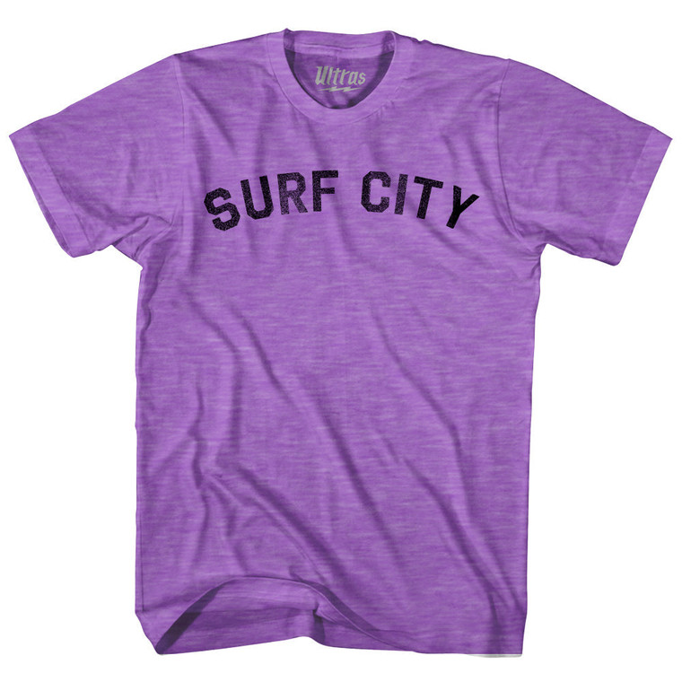 Surf City Adult Tri-Blend T-shirt - Heather Purple