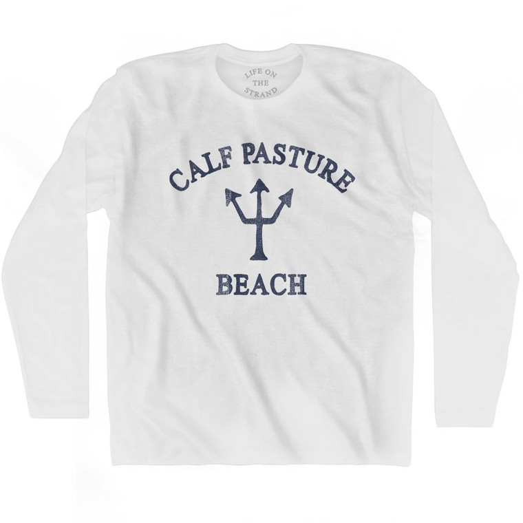 Connecticut Calf Pasture Beach Trident Adult Cotton Long Sleeve by Life On the Strand
