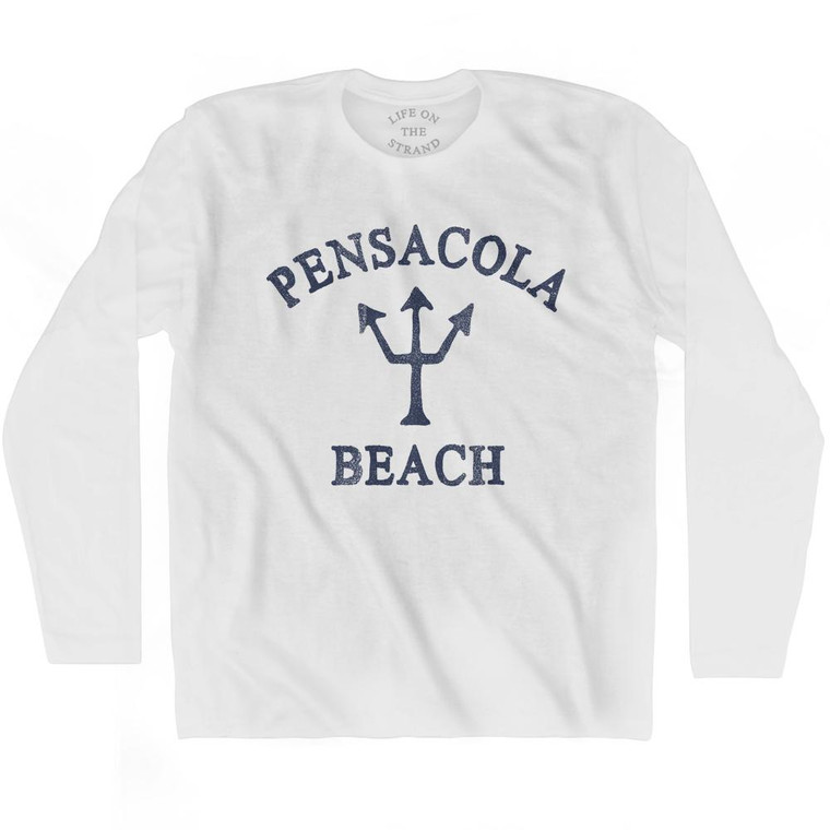Florida Pensacola Beach Trident Adult Cotton Long Sleeve by Life On the Strand