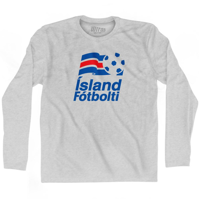 Iceland Soccer ISLAND Fotolti Flag and Ball Logo Adult Cotton Long Sleeve T-shirt T-Shirt for Sale | Ultras, Tees, Shirts, Buy Now