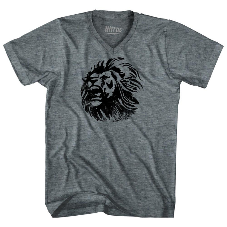 Fossa Dei Leoni Original Italian Milan Ultras Support Lion Adult Tri-Blend V-Neck T-Shirt by Ultras