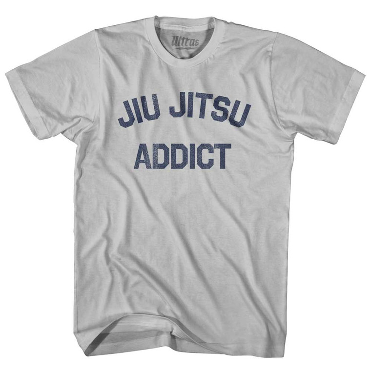 Jiu Jitsu Addict Adult Cotton T-shirt - Cool Grey