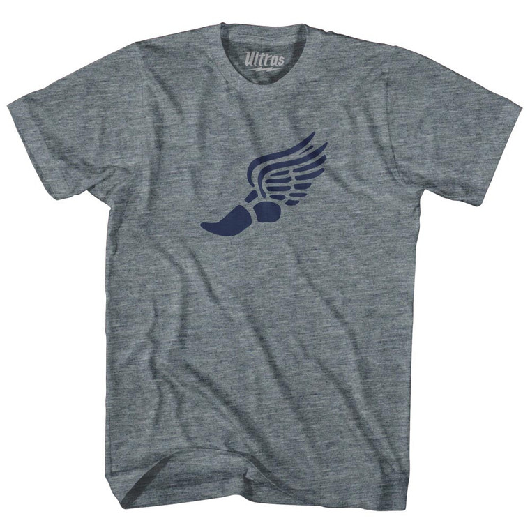 Running Winged Foot Adult Tri-Blend T-shirt - Athletic Grey