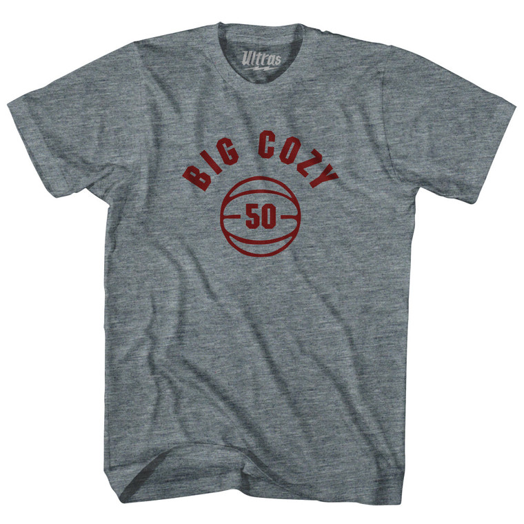 Big Cozy 50 Basketball Adult Tri-Blend T-shirt - Athletic Grey