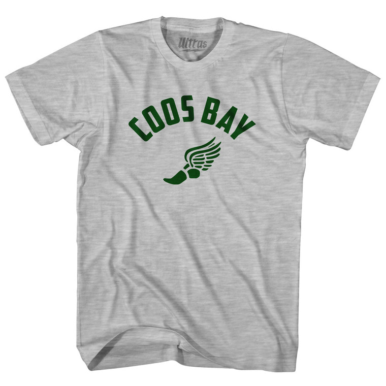 Prefontaine Coos Bay Running Wings Womens Cotton Junior Cut T-Shirt - Grey Heather