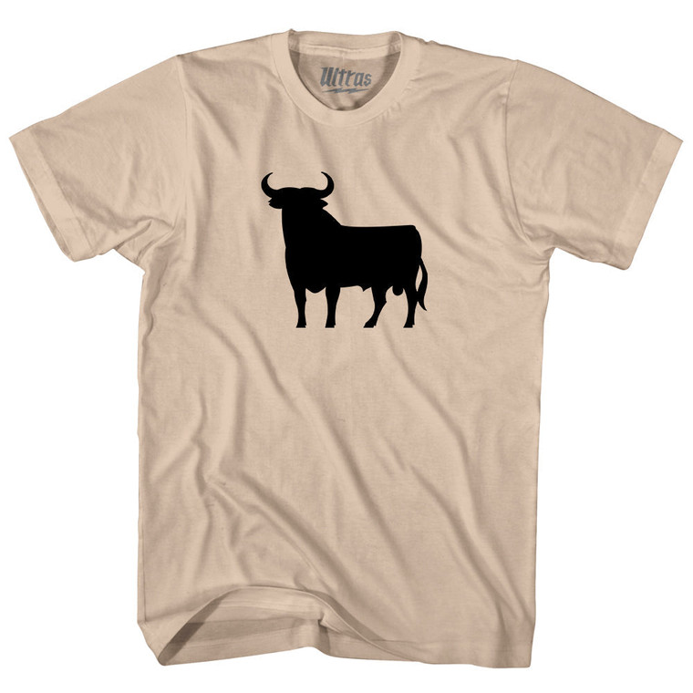 Spain Black Bull Adult Cotton T-shirt - Creme