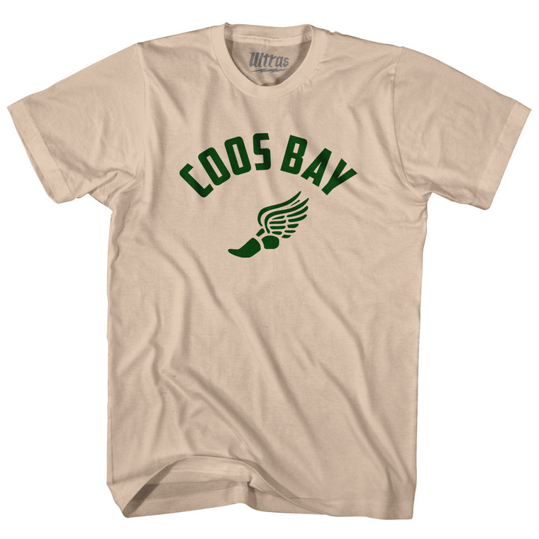Prefontaine Coos Bay Running Wings Adult Cotton T-shirt - Creme